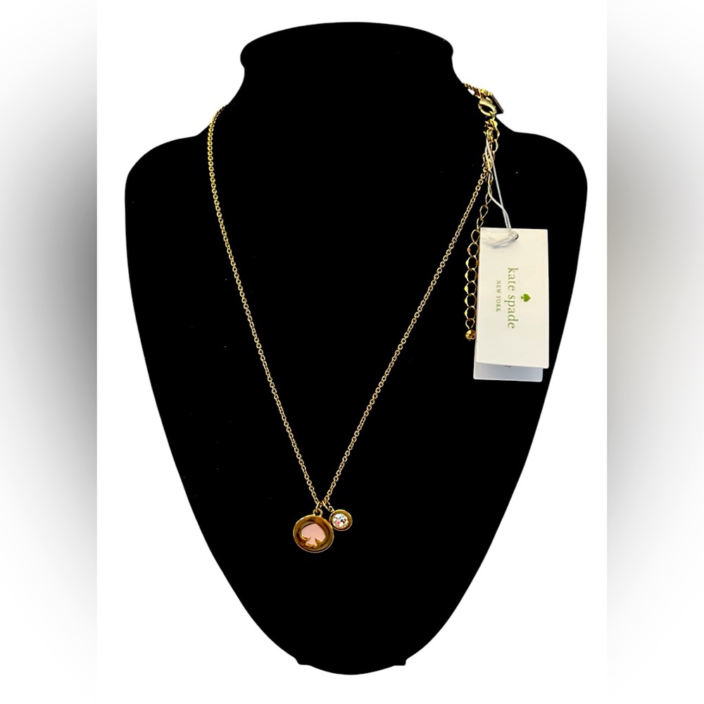 NWT KATE SPADE Pink Spot The Spade Necklace